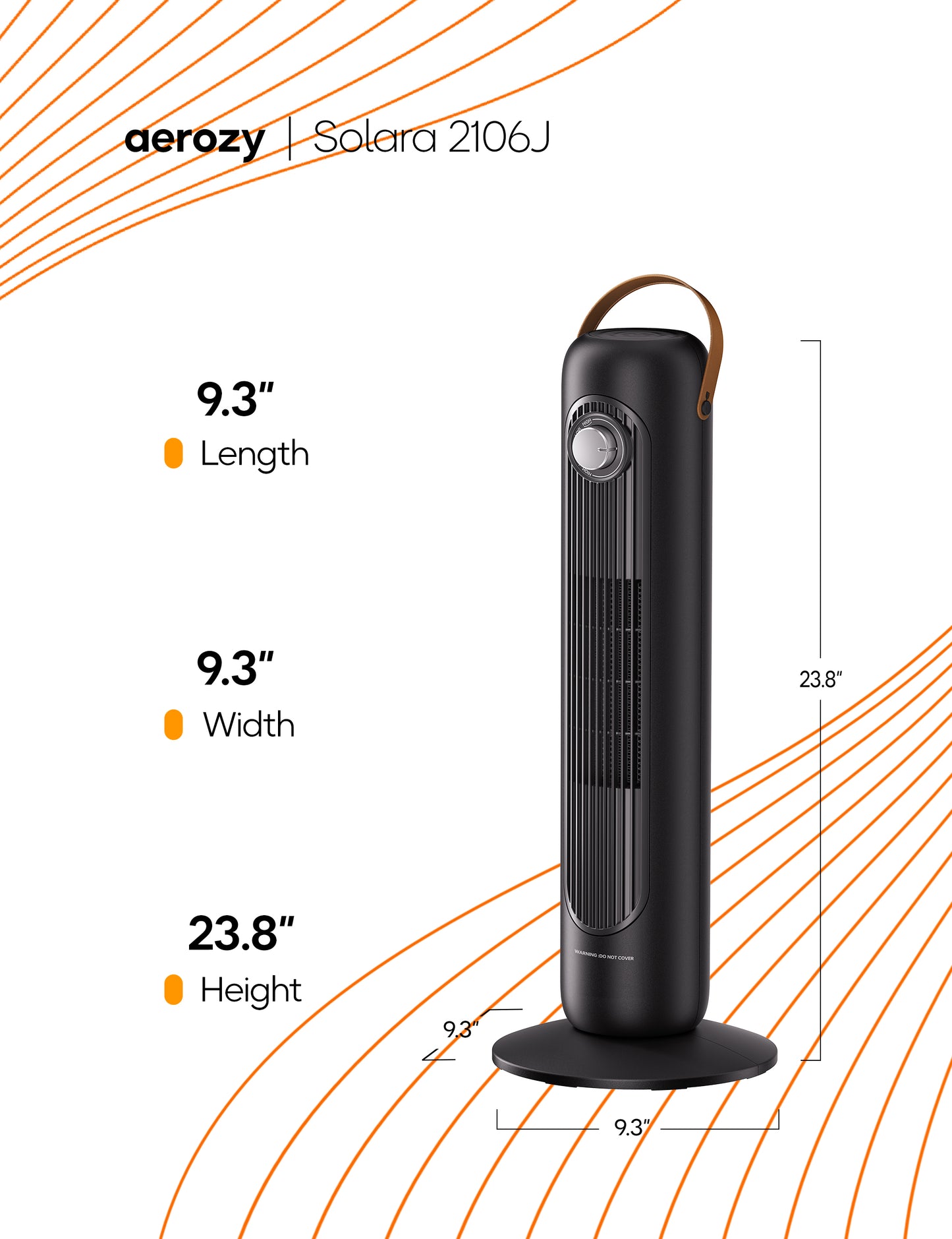 Electric Space Heater for Indoor Use, 24" Portable 1500W Heater with Overheat and Tip-Over Protection, 80° Oscillation, 1s Instant Heating Heater for Office, Bedroom, Black