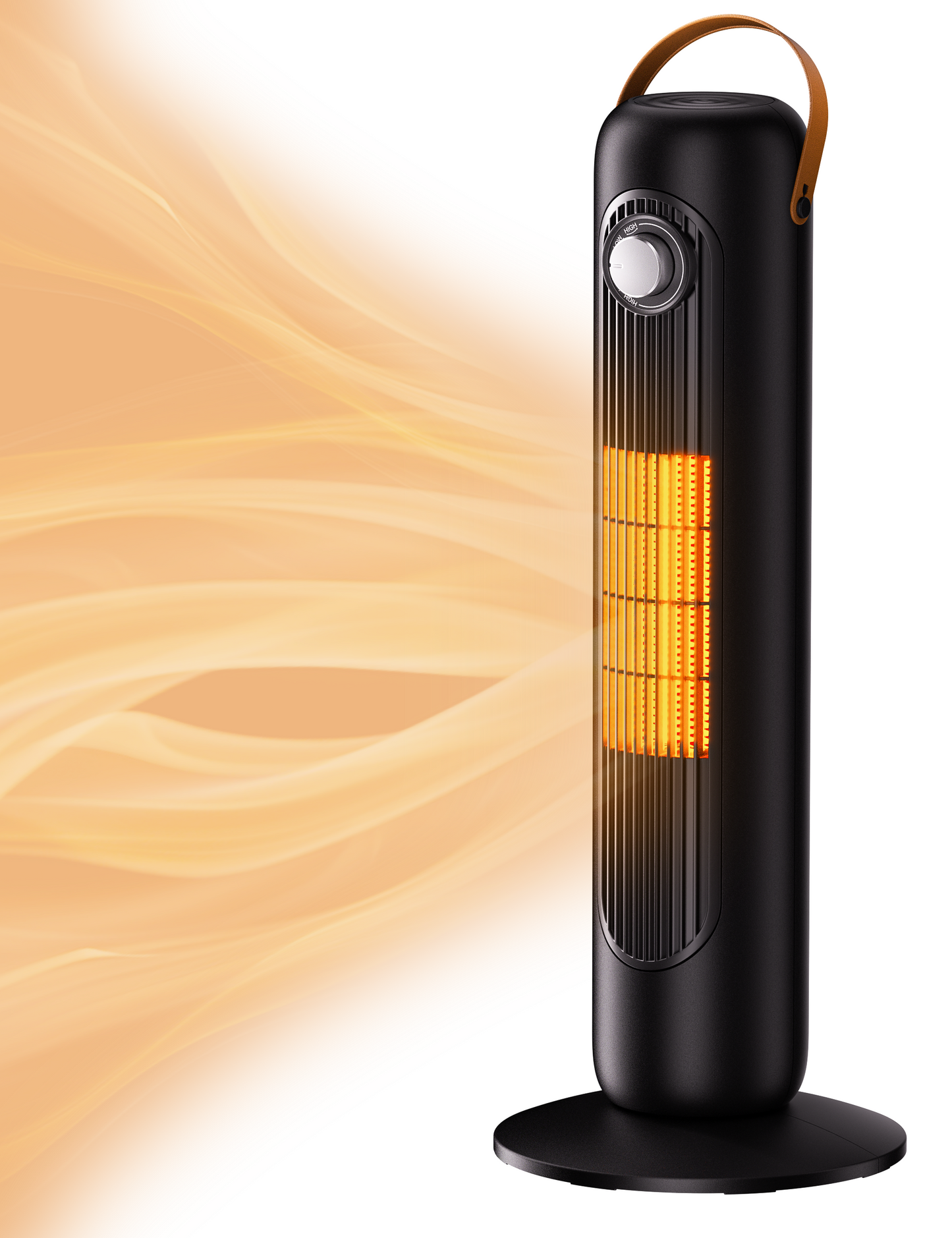 Electric Space Heater for Indoor Use, 24" Portable 1500W Heater with Overheat and Tip-Over Protection, 80° Oscillation, 1s Instant Heating Heater for Office, Bedroom, Black