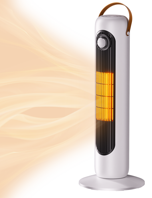 Electric Space Heater for Indoor Use, 24" Portable 1500W Heater with Overheat and Tip-Over Protection, 80° Oscillation, 1s Instant Heating Heater for Office, Bedroom, White