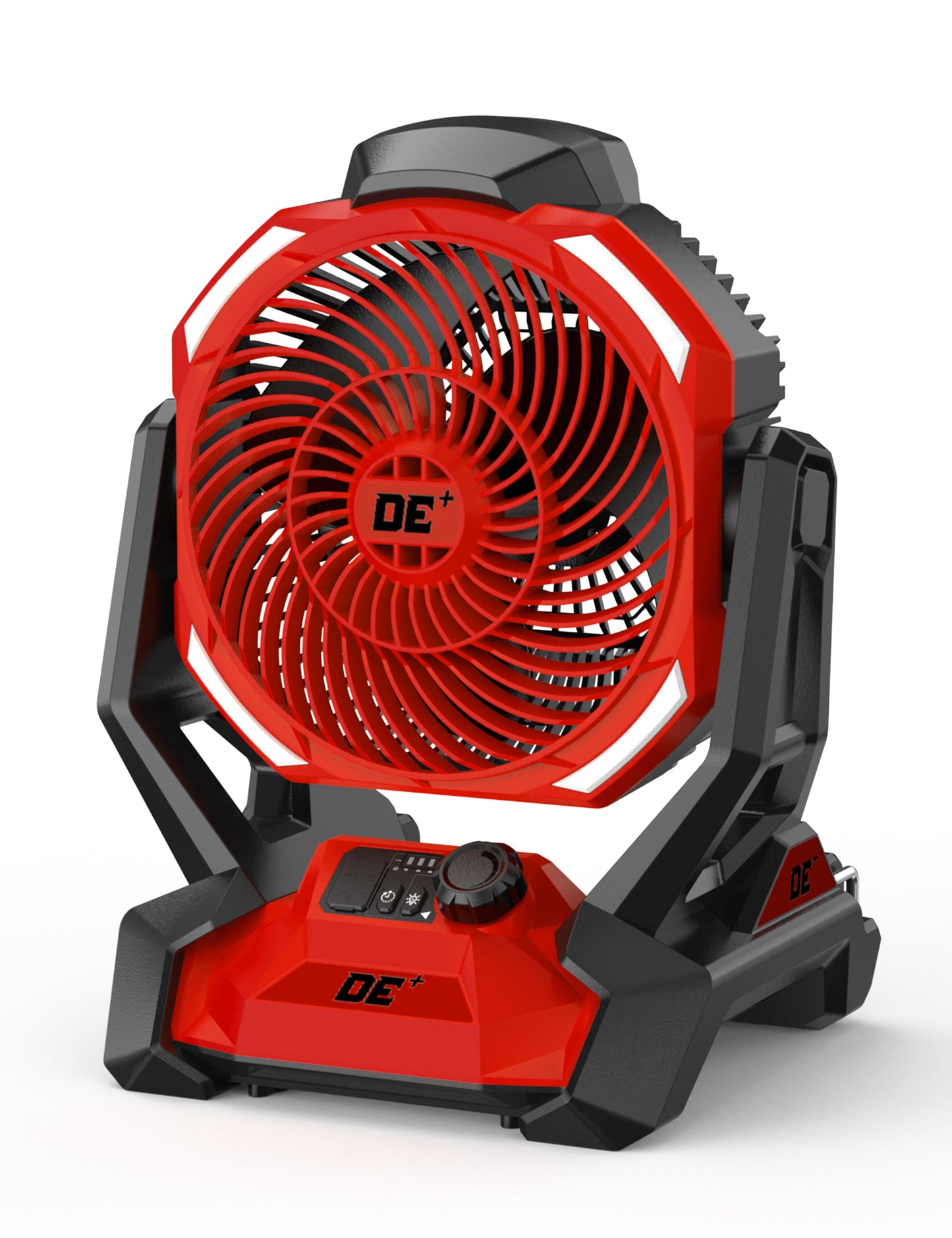 Battery Operated Fan, for Milwaukee M18 18V Battery, Cordless Jobsite Fan for Camping, with LED Lights, Hook for Hanging, Variable Speed, for Workshops, USB Port(Bare Tool Only)