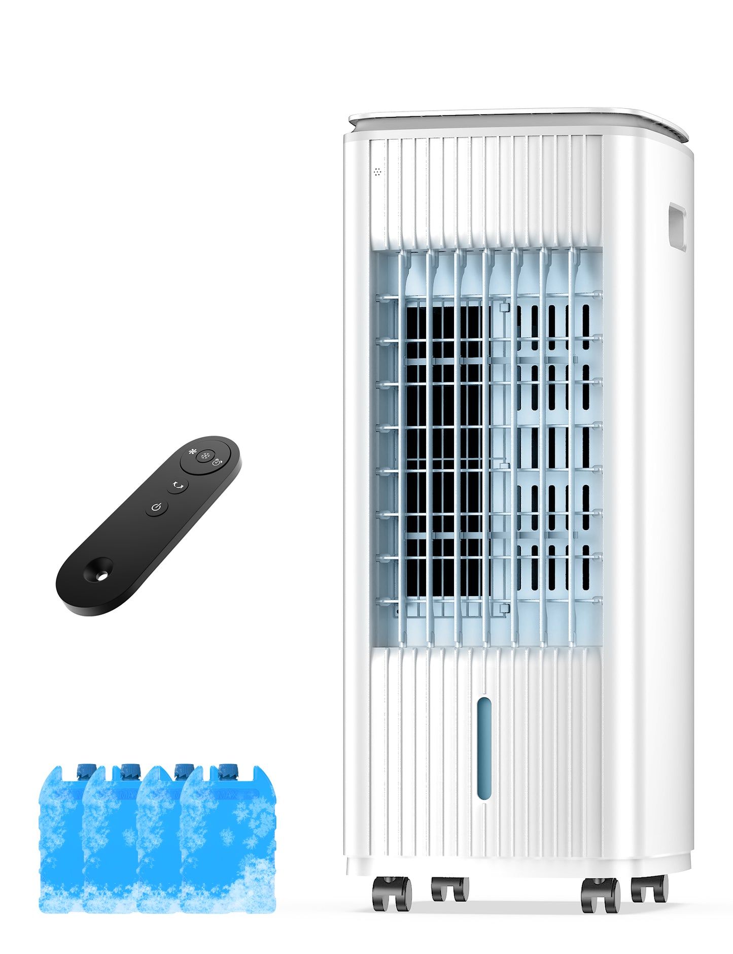 Windowless Portable Air Conditioner, 3-In-1 Evaporative Air Cooler for Room No Window Needed, 4 Ice Packs, 7H Timer, 70° Oscillation Swamp Cooler Fan, Ventless Portable Ac Unit for Office White L36Y