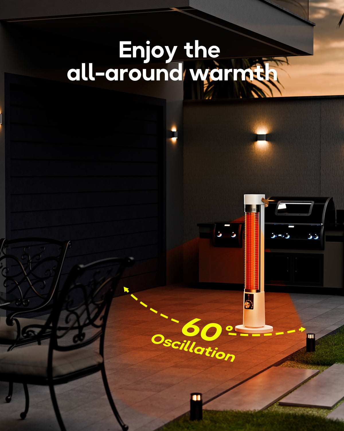 Aerozy Solara SH03 Patio Heater for Outdoor Use, White