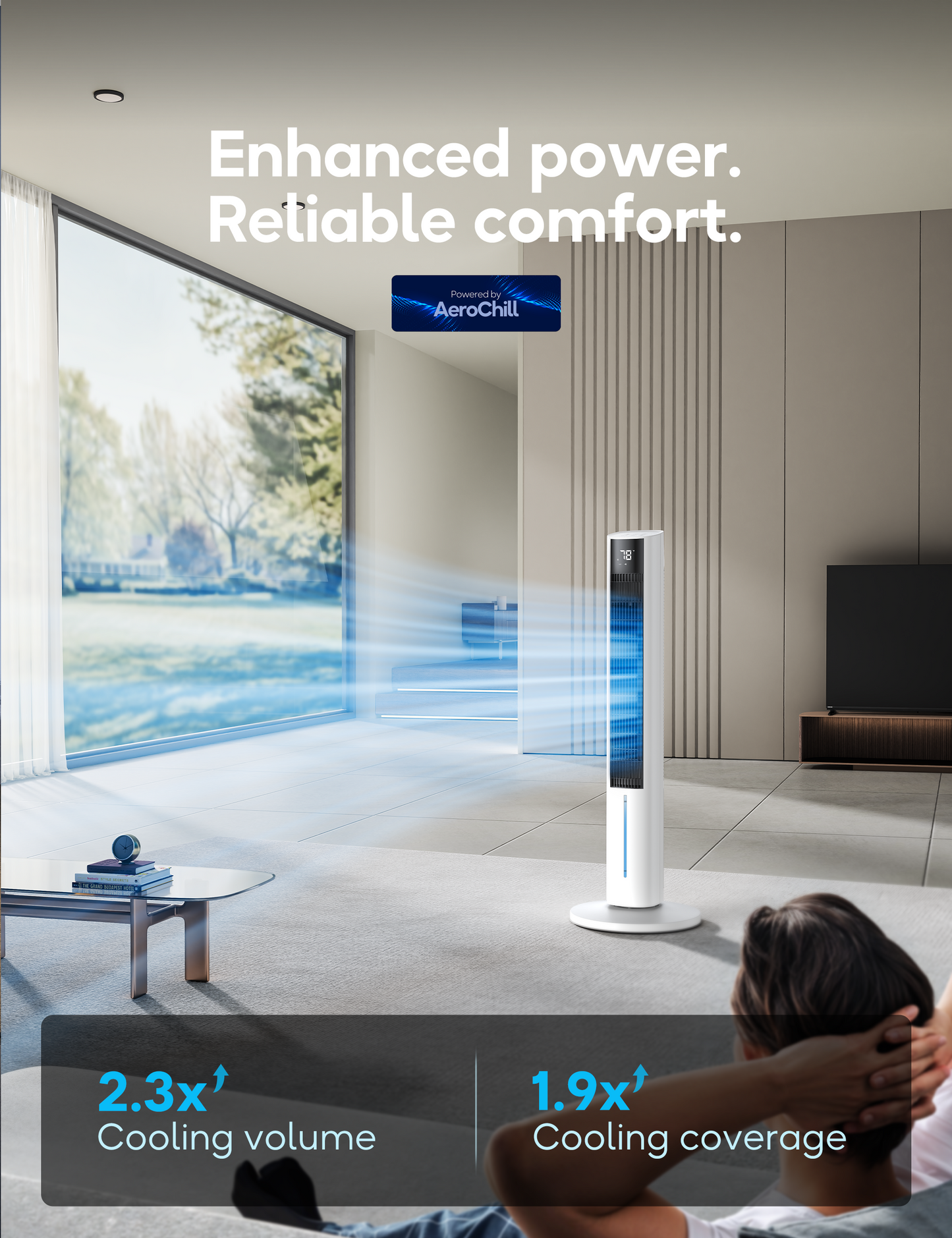 Windowless Portable Air Conditioner, 45.5" Evaporative Cooler with Remote for Room No Window, Digital Display, 12H Timer, Quiet Cooling Fan for Bedroom and Indoor Use