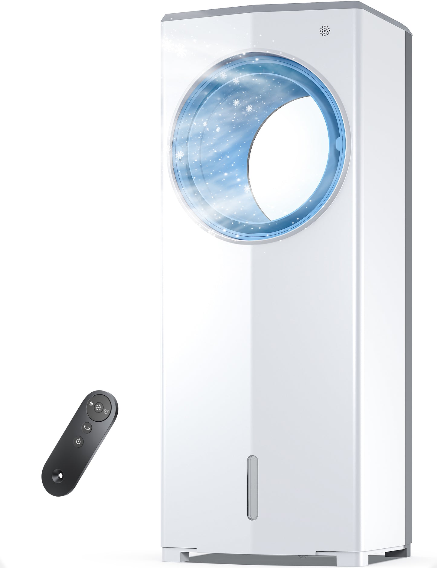 AEROZY Windowless Portable Air Conditioner, Small Evaporative Air Cooler for Room No Window, 3-Speed Settings, 4 Modes, 7H Timer, Remote Control, 4 Ice Packs, Quiet AC Unit for Bedroom