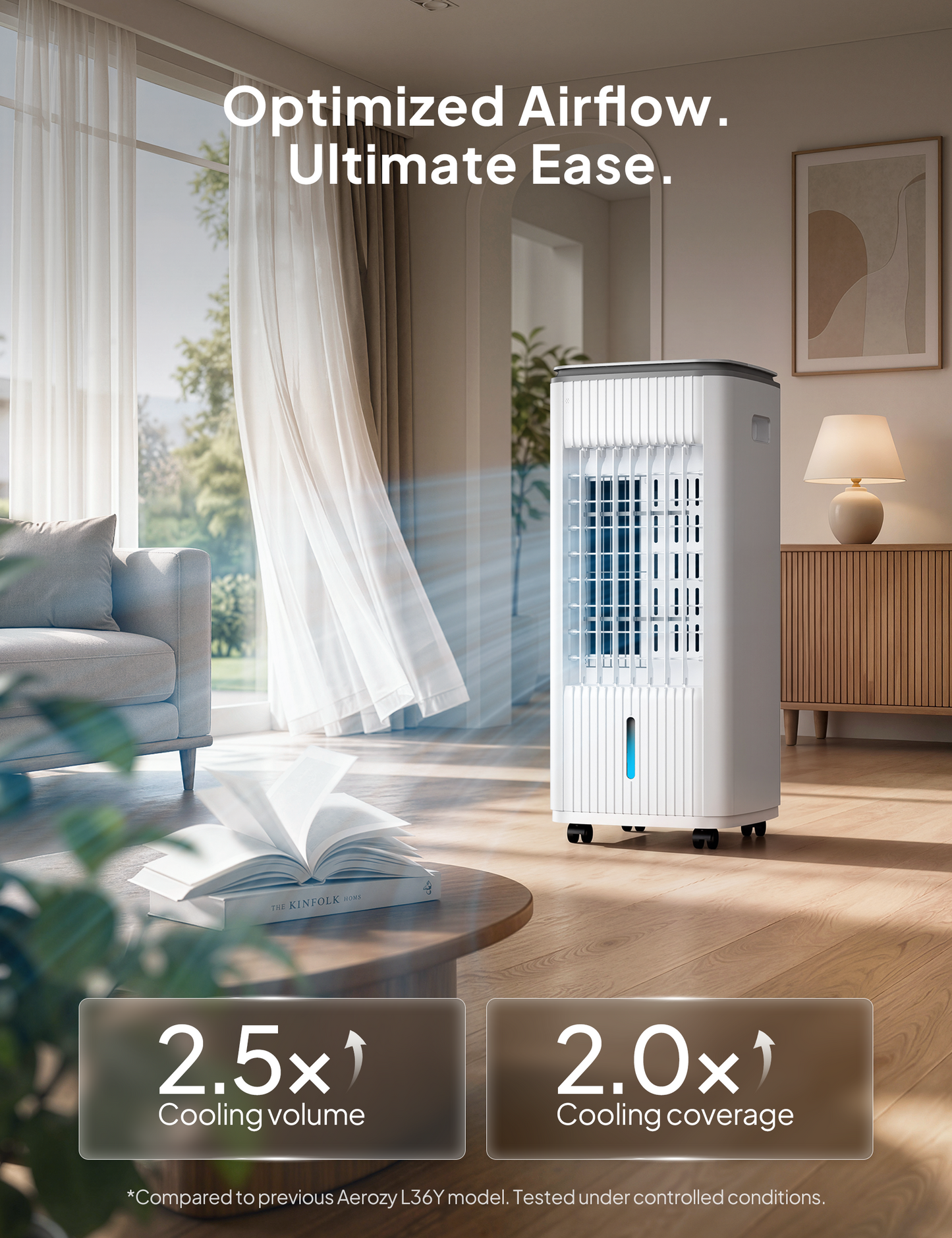 Windowless Portable Air Conditioner, 3-In-1 Evaporative Air Cooler for Room No Window Needed, 4 Ice Packs, 7H Timer, 70° Oscillation Swamp Cooler Fan, Ventless Portable Ac Unit for Office White-6
