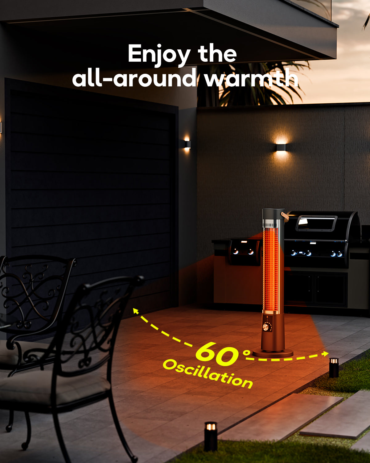 Aerozy Solara SH03 Patio Heater for Outdoor Use, Black