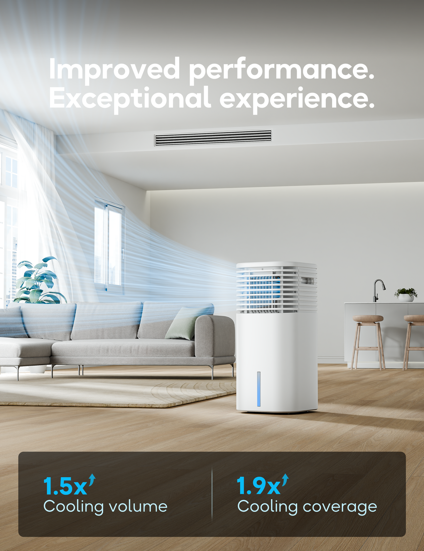 Windowless Portable Air Conditioner, 24.6" Small Evaporative Air Cooler for Room No Window, 3-Speed Settings, 4 Modes, 7H Timer, Remote Control, 4 Ice Packs, Quiet AC Unit for Bedroom