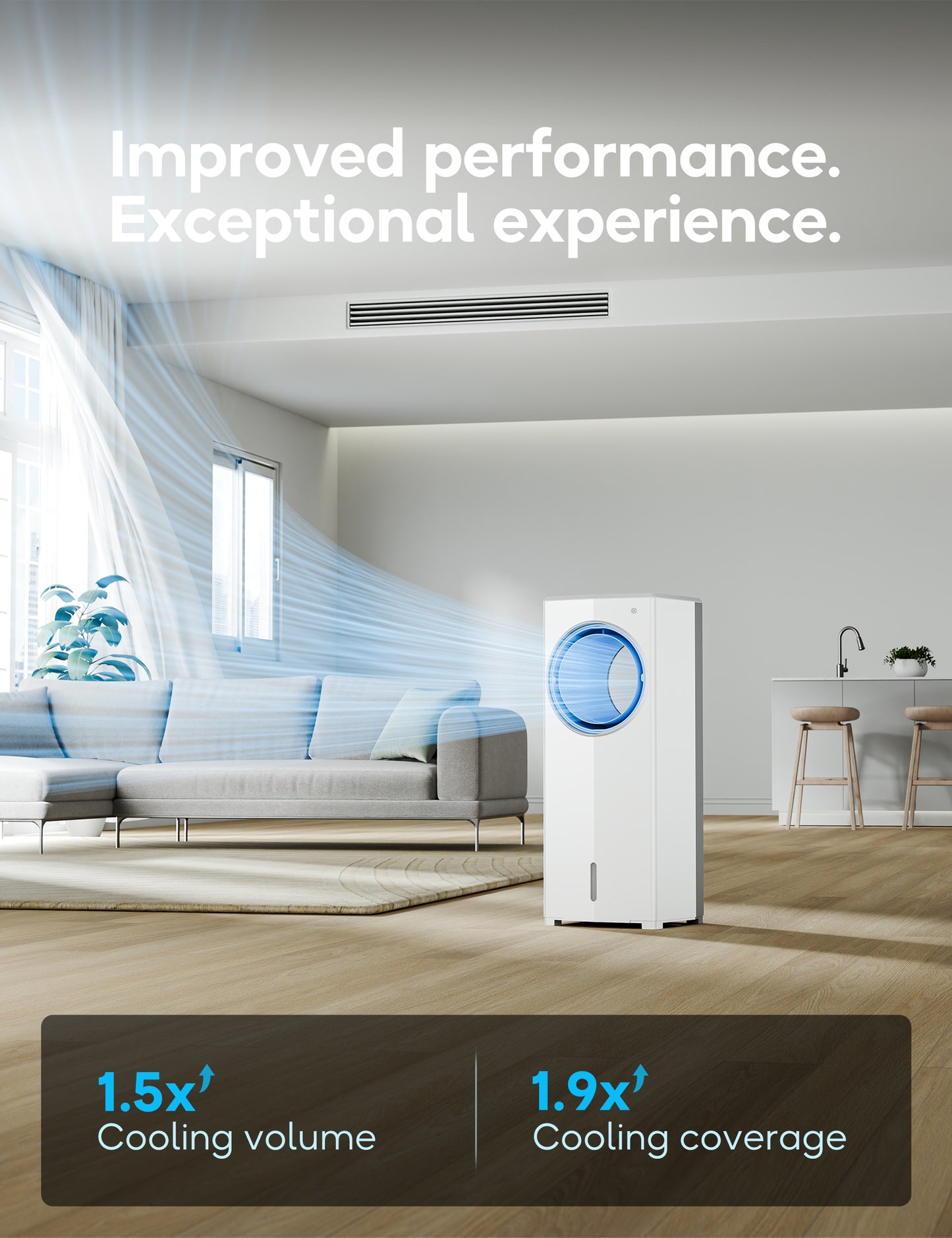 AEROZY Windowless Portable Air Conditioner, Small Evaporative Air Cooler for Room No Window, 3-Speed Settings, 4 Modes, 7H Timer, Remote Control, 4 Ice Packs, Quiet AC Unit for Bedroom