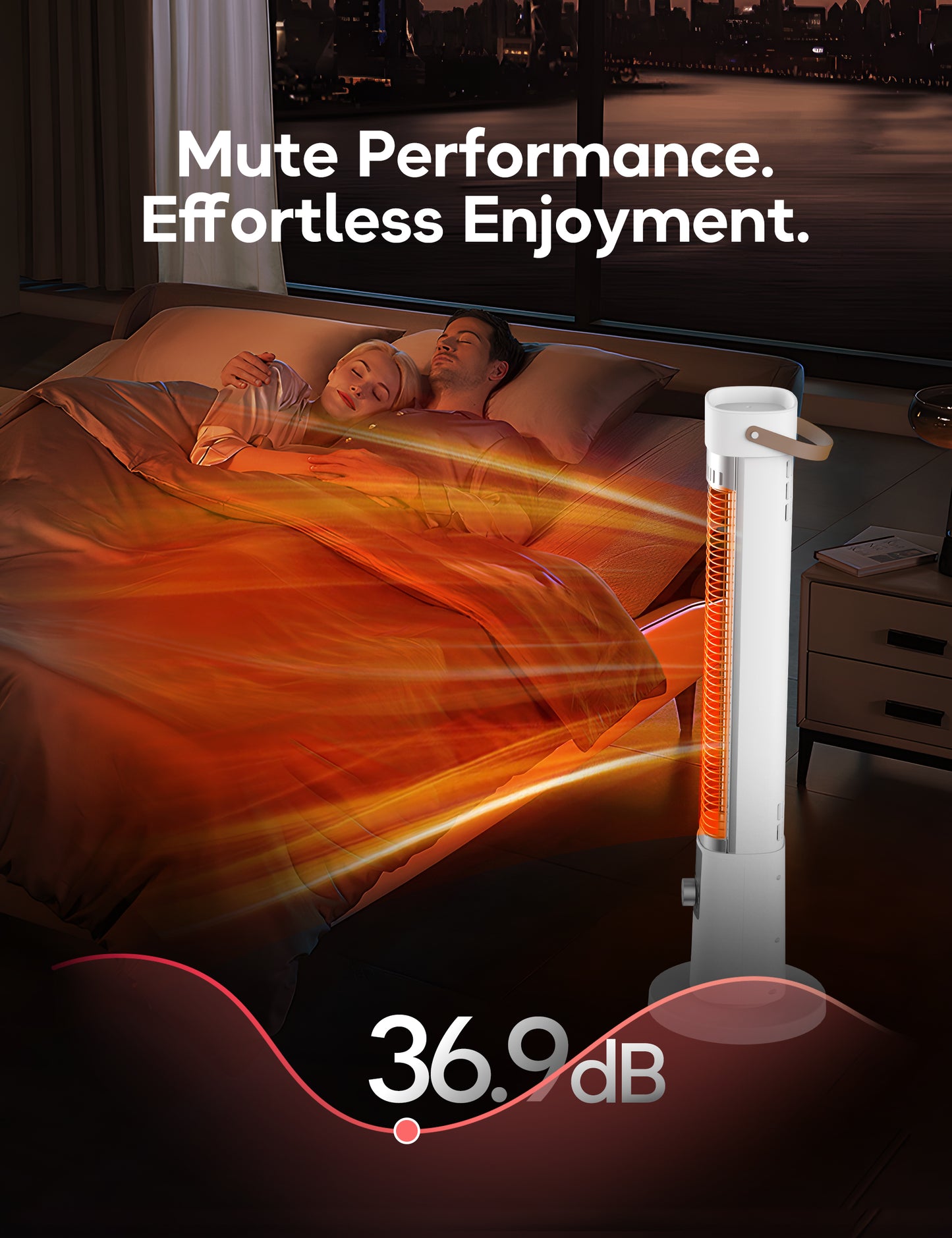 Patio Heater for Outdoor Use, Infrared Electric Outdoor Heater, 1500W Instant Heating, 60-Degree Oscillation, 9 Heat Levels, 9H Timer, Remote, for Garage, Backyard, Large Room, Indoor, 32.3", White