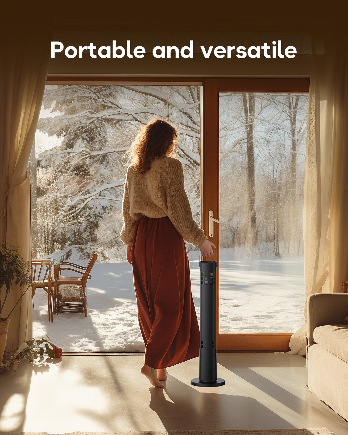 Aerozy Solara SH03 Patio Heater for Outdoor Use, Black