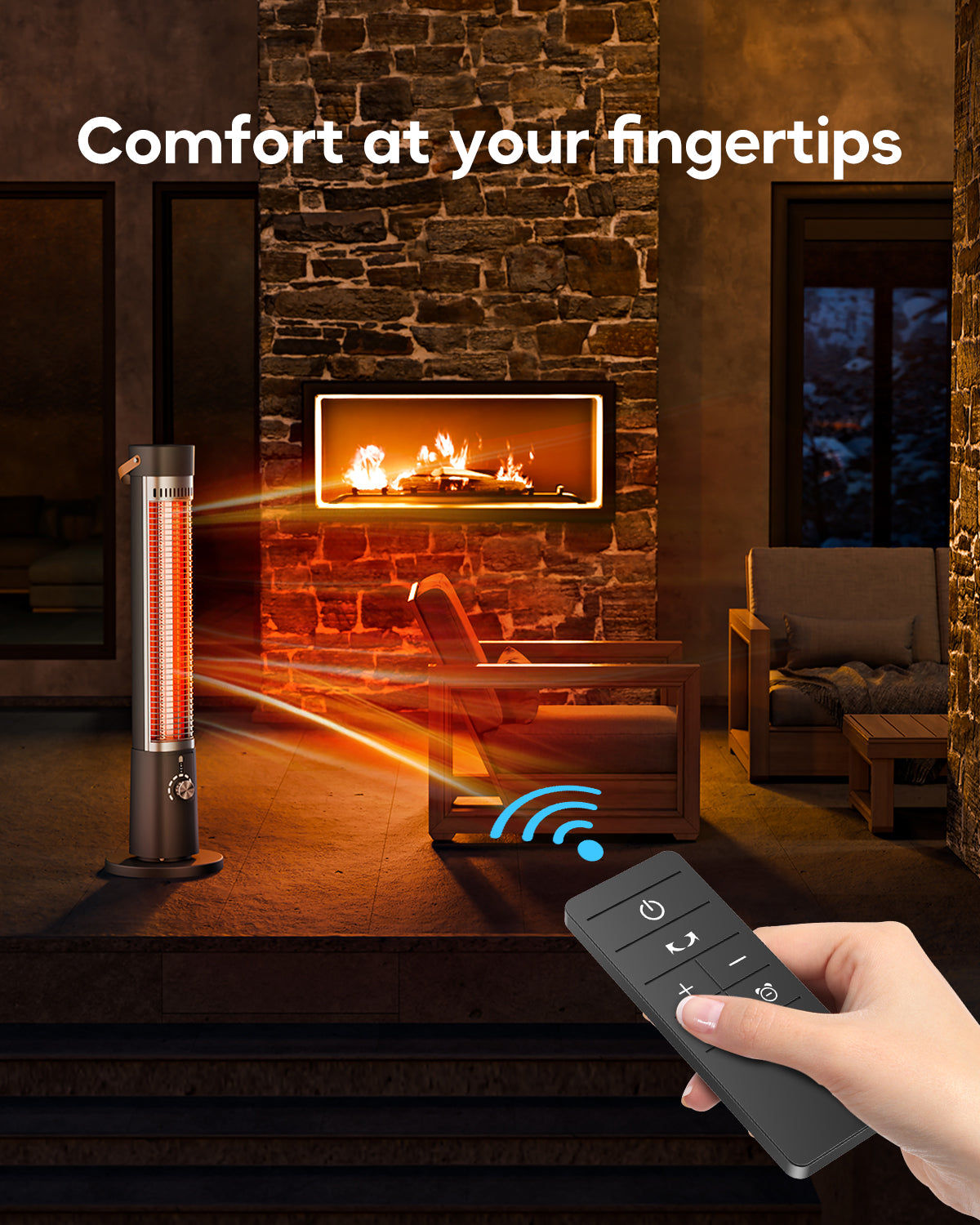 Aerozy Solara SH03 Patio Heater for Outdoor Use, Black