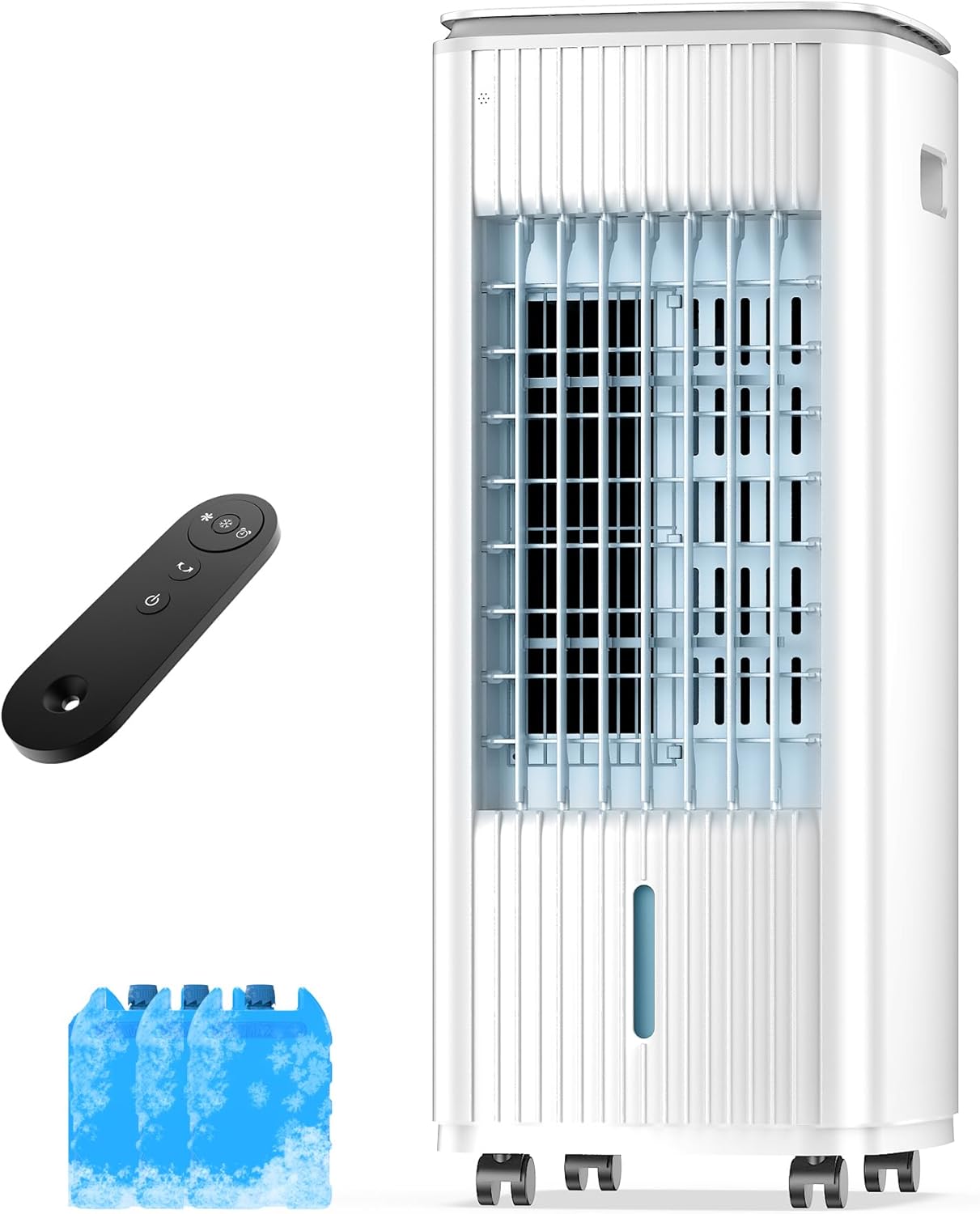 Portable Air Conditioners, 3-IN-1 Evaporative Air Cooler w/ 4 Ice Packs, 3L Water Tank, 7H Timer, Swamp Coolers Air Conditioner with 70° Oscillation, Cream