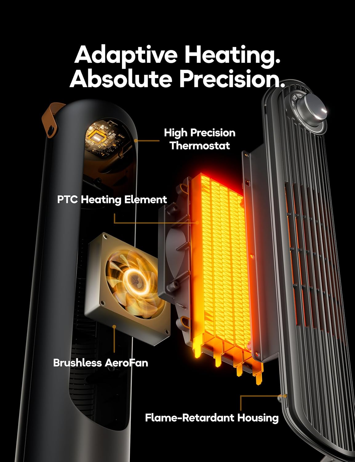 Space Heater, 9 Heat Setting, 9-Hour Timer, Portable A - 7