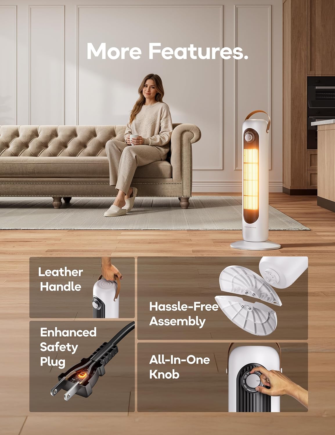 Space Heater, 9 Heat Setting, 9-Hour Timer, Portable A - 7