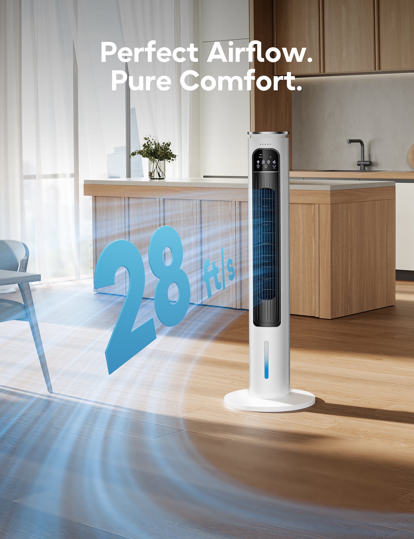Windowless Portable Air Conditioner, 37" Ventless Evaporative Air Cooler with Remote, Quiet Swamp Cooler, Ductless Tower Fan, Ac Unit for Home, Room, Office, 12H Timer, 4 Ice Packs, Ivory